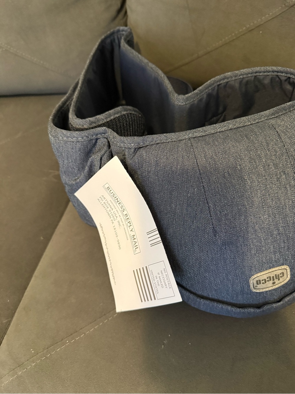 chic Men’s Denim-Look Gray Messenger Bag